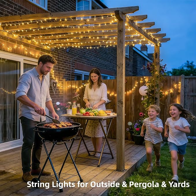 JMEXSUSS 168Ft 600 LED String Lights for Outside, Christmas Lights Outdoor | Indoor Classroom Lights Plug in for Tree Bedroom Patio Wedding Party Holiday Christmas Pergola Decor, Remote, Clear Wire