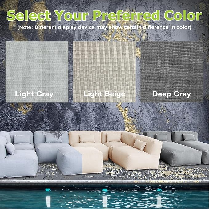 ANNYH Patio Eraclea 9PCS OUTDOOR Furniture Sectional Conversation Set - 2 Lounger 4Middle 2 Corner 1 Ottoman/Coffee - Expansion Foam Filling CHAIRS. UNIQUE Modular Contemporary Sofa (Dark Gray)