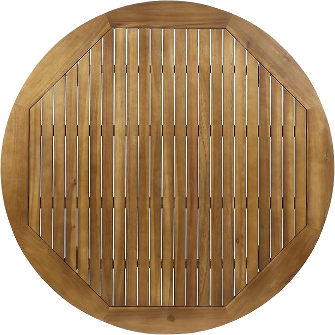 Christopher Knight Home Nick Outdoor Acacia Wood Round Dining Table, Teak Finish