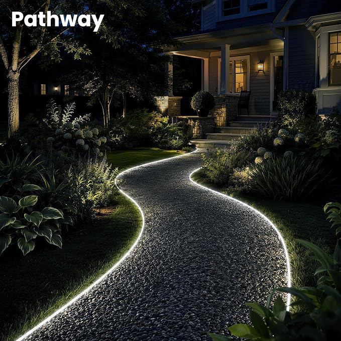 GIGALUMI 2 Pack Solar Rope Lights Outdoor Waterproof, Cool White | Total 72FT 200LED, 8 Modes IP65, Solar String Lights for Outside Tree Fence Railing, Decorative Lighting for Patio Yard Porch