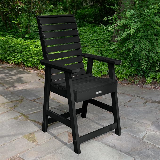 Highwood 5-Piece Weatherly Square Counter Height Dining Set, 42 by 42-Inch, Black