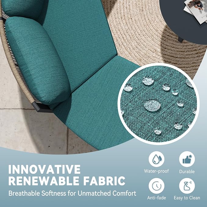 Crestlive Curved Patio Furniture Set, Modular Half Moon 8-Seater Sofa with Round Coffee Table, Aluminum Outdoor Sectional with 4.3" Cushions, All-Weather Couch for Backyard, Deck, Porch, Poolside