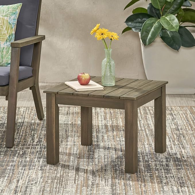 Christopher Knight Home Obreanna Outdoor End Table, Gray Finish