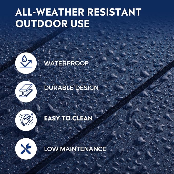 Costaelm Square Outdoor Side Tables, Adirondack Patio Tables for Outside, HDPE Patio End Table Weather Resistant, Balcony Table for Pool, Seaside, Backyard, Porch, Indoor Companion, Navy Blue