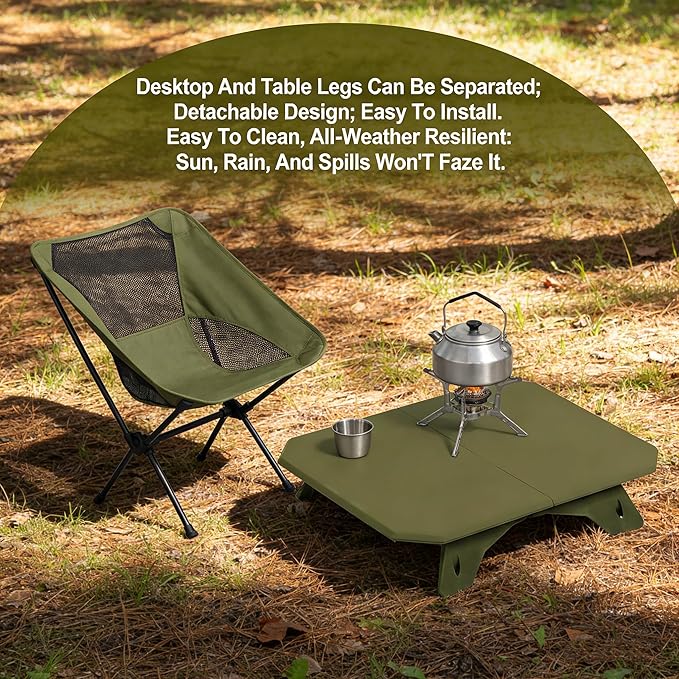 2-in-1 Tactical Camping Table with Adjustable Height, Collapsible Table Lightweight with Carry Bag for Camping,Travel expeditions, Hiking, Picnics, BBQs & Beach Trips