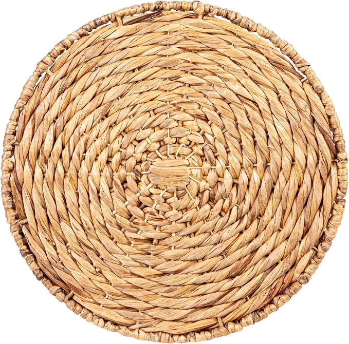 Bloomingville Beige Natural Water Hyacinth Side Table