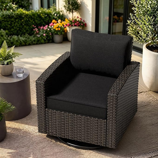 Patio Furniture Set - All-Weather - 1 Piece Wicker Outdoor Patio Conversation Set, Modular Rattan Sectional Sofa for Backyard, Garden, Patio, Poolside