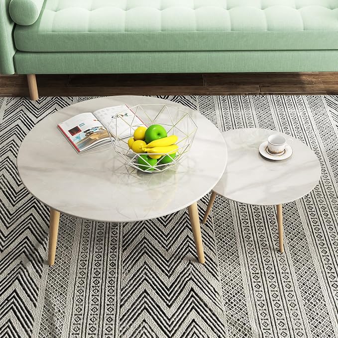 28" Round Tempered Glass Table Top, Marble Glass Surface Protector Heat & Scratch Resistant Multipurpose for Dining, Coffee, Restaurant, Office and End Table (Grey Marble Pattern, 28 Inch)