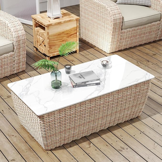 Rectangle Table Top,47.2 ”x 23.6 ” White Sintered Stone Tabletop, DIY Replacement & Cover Marble Desktop, Scratch & Wear Resistant, Easy to Clean, Suitable for Indoor & Outdoor.