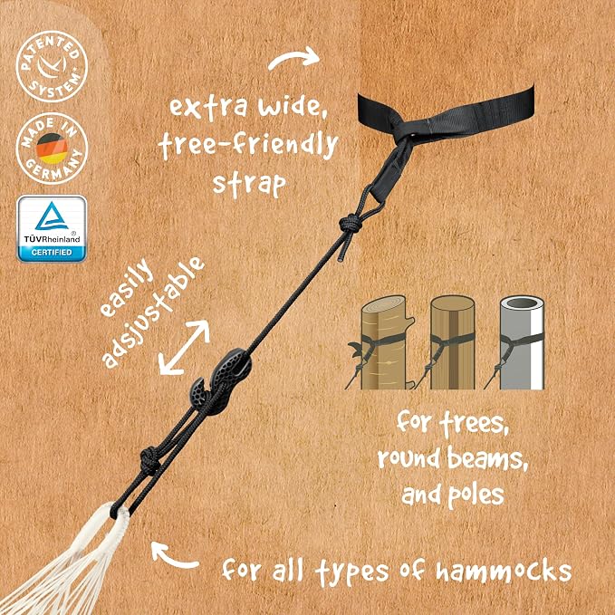 LA SIESTA® Alabama Quilted Hammock with Spreader Bar & TreeMount, Fabric Tree Hammock with Tree Straps for Beams Posts - Weatherproof Outdoor Hammock - 2 Person Double Hammock Bed -XL King, Red Pepper