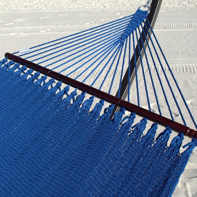 Double Caribbean Hammock - Soft-Spun Polyester - 48 inch (Dark Blue)