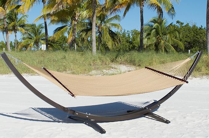 Double Caribbean Hammock - Soft-Spun Polyester - 48 inch (TAN)
