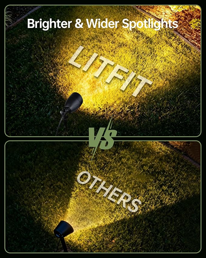 LITFIT Low Voltage Landscape Spotlights,12v Waterproof Outdoor Light,4Pack | Wired Flag Light with Connectors,5.5W 500LM Warm White 2700K LED Landscape Spotlights,Accent Lighting for Yard Tree Garden