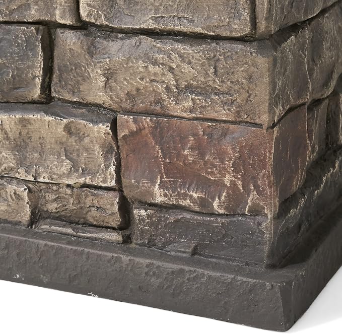 Chesney Outdoor Tank Holder Side Table - Lightweight Concrete - Stone Finish