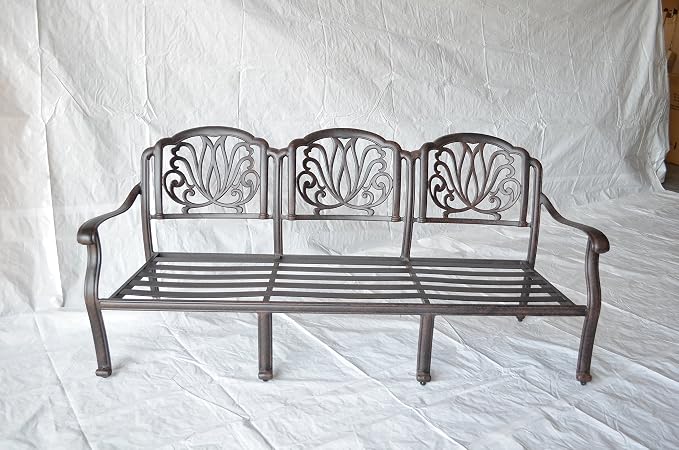 Elizabeth Outdoor Patio 8 pcs Seating Group Set Dark Bronze Cast Aluminum
