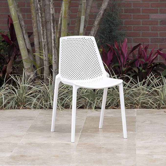 Urban Elements Melbourne 3-Piece Patio Furniture Set | Solid Wood | Backyard Furniture, Outside Table and Chairs, Round Outdoor Bistro Set, White