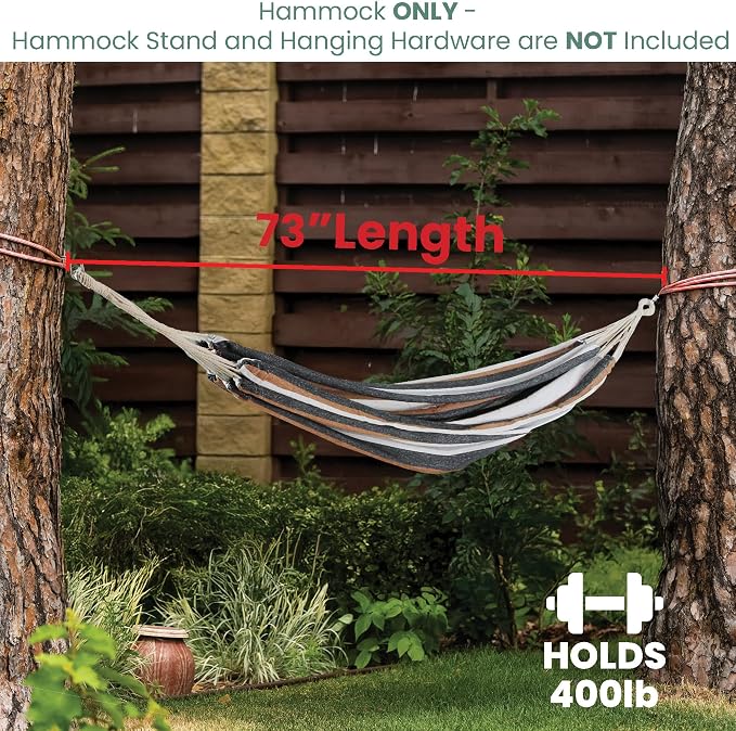 Northlight 73" Neutral Colored Striped Double Brazilian Hammock