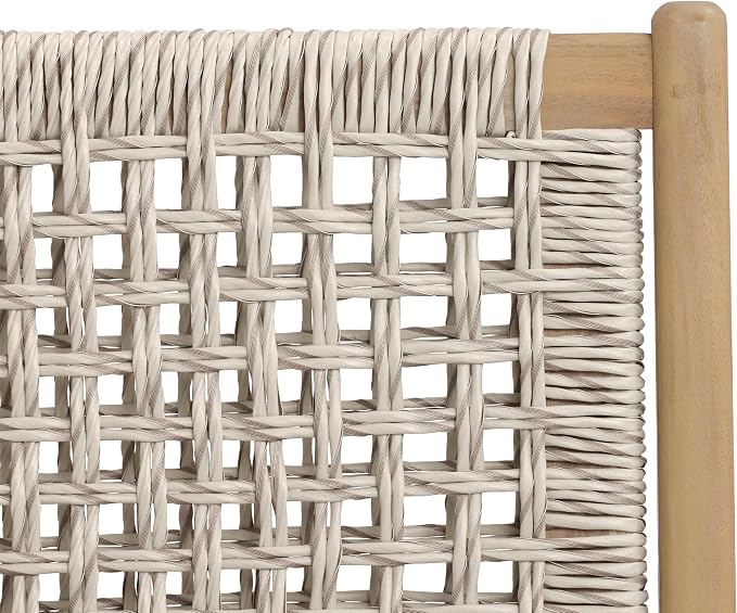 Christopher Knight Home Chuse Acacia Wood Dining Table Set for 6, Solid Wood Outdoor Dining Set for 6, 7 Piece Oval Patio Dining Table and Chair Set with Wicker Seat & Back, Light Gray + Light Teak