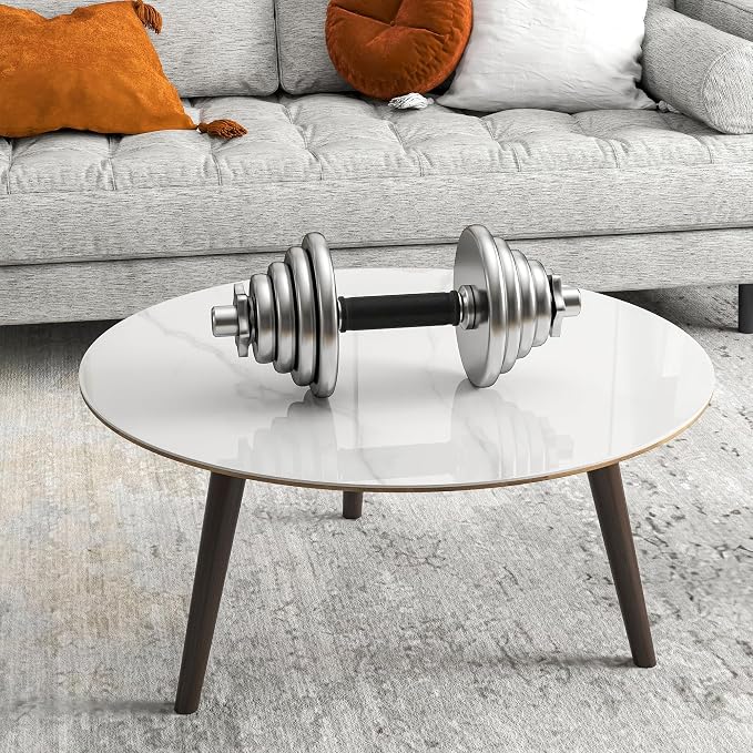 30" Round Tempered Glass Table Top, Marble Glass Surface Protector Heat & Scratch Resistant Multipurpose for Dining, Coffee, Restaurant, Office and End Table (White Marble Pattern, 30 Inch)