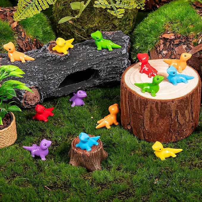 100PCS Mini Resin Lizards Colorful Tiny Lizard Bulk for Micro Garden | Lizard Figurines for Dollhouses, Cute Mini Resin Lizards Bulk, DIY Micro Moss Landscape, Potted Plants Hidden Games