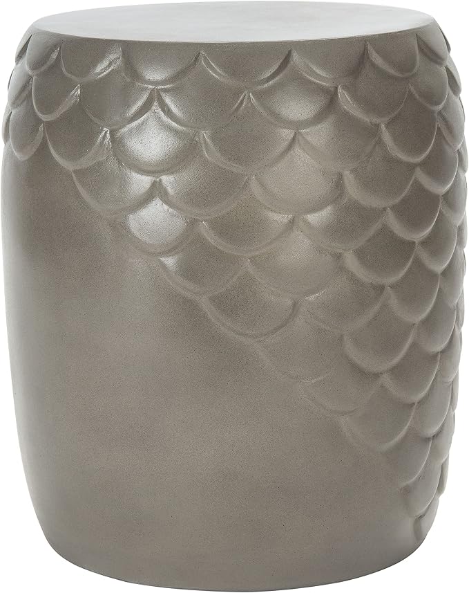 SAFAVIEH Outdoor Collection Julyvia Modern Dark Grey Concrete Accent Table (Fully Assembled) VNN1037A