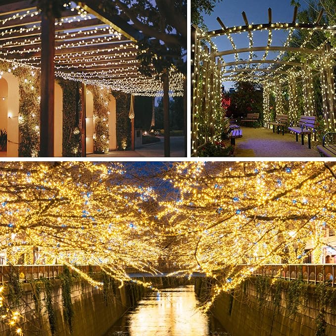 2 Pack 100 LED Connectable String Lights, Christmas Lights Outdoor Indoor | Warm White, 13 Modes, Timer, 33FT Clear Wire Waterproof Twinkle Fairy Lights Plug in for Bedroom Classroom Xmas Tree Decor