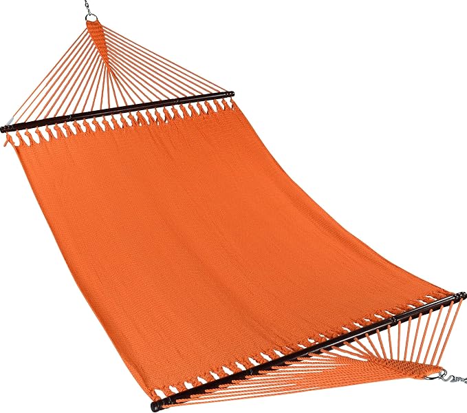 Jumbo Caribbean Hammock - 55 Inch - Soft-Spun Polyester - Orange