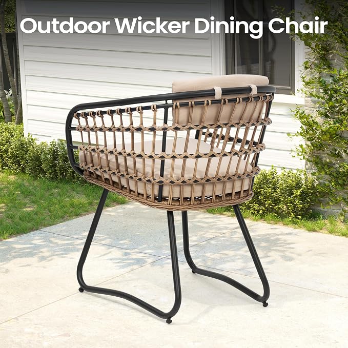 Pellebant 9-piece Outdoor Dining Set for 6-8 Person - Weather-Resistant Patio Dining Furniture Set, 94" Aluminum Outdoor Table with Umbrella Hole, Wicker Chair with Cushion for Deck, Porch, Backyard