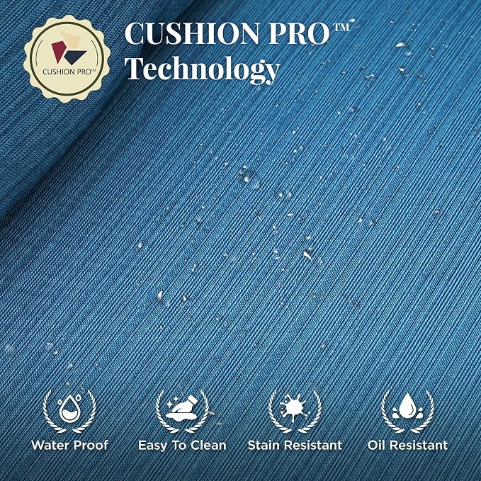 MIXPATIO Patio Furniture Set with Fire Pit Table, 5 Pcs Metal Outdoor Conversation Set, 4 Swivel Chairs with 5.75" Extra Thick Cushion and 28" Fire Pit Table for Backyard Deck, Green Blue