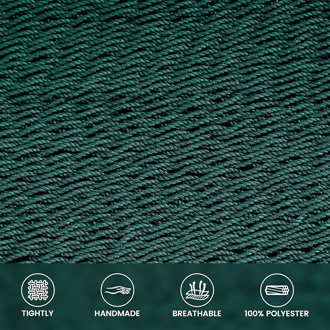 Lazy Daze Hammocks 10.5 FT Double 2 Person Caribbean Rope Hammock, Hand Woven Polyester Hammock with Spreader Bars, for Outside Outdoor Backyard Patio Poolside, 450 LBS Capacity, Green