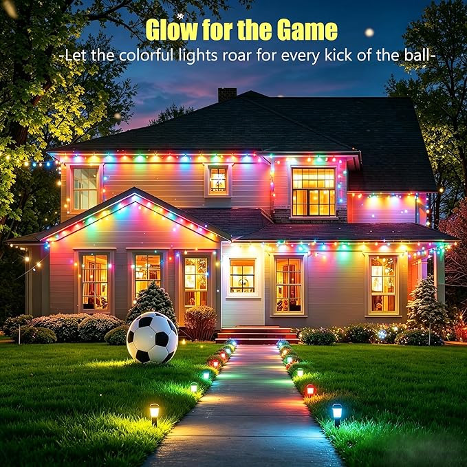 Permanent Outdoor Lights, 200ft RGB+IC Smart LED Eaves Lights for House | Outdoor String Lights with App/Remote, IP67 Waterproof Led Lights for Daily, Christmas, Halloween, Holiday, Party Decor