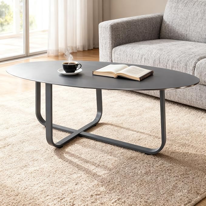 Aluminum Patio Coffee Table, Rustproof Outdoor Side Table | Powder-coated scratch-proof aluminum tabletop, all-weather frame, easy assembly for garden balcony pool