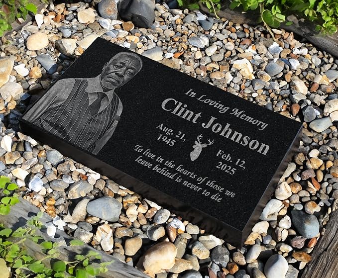 Memorial Headstone for Outdoors | Tombstone for Cemetery | Weatherproof Grave Marker | Memorial Cross | Yard Plaque | Decorations for Celebration of Life