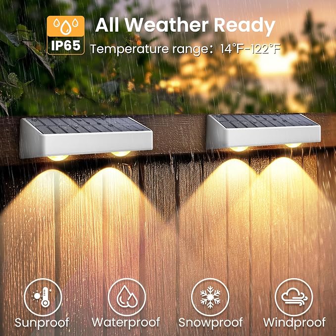 SOLPEX Solar Fence Lights Outdoor, 9 Fixed Colors ＆ Color Changing Fence Solar Lights Outdoor Waterproof IP65, LED Deck Lighting for Backyard Wall Step Patio Railing Pool Porch (12 Pack) | LED Deck Lighting for Halloween Backyard Wall Step Patio Railin...