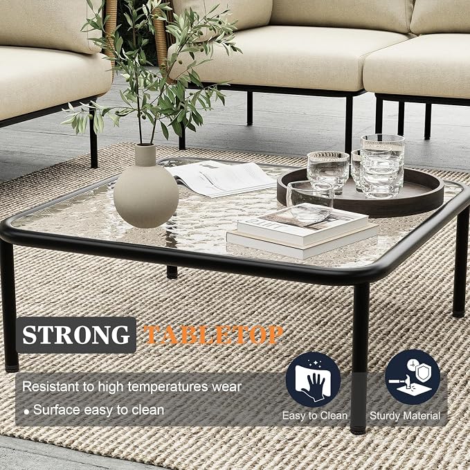11 Piece Modern Outdoor Rope Wicker Sectional Patio L-Shaped Conversation Sofa Set Deep Seating with Thick Cushions