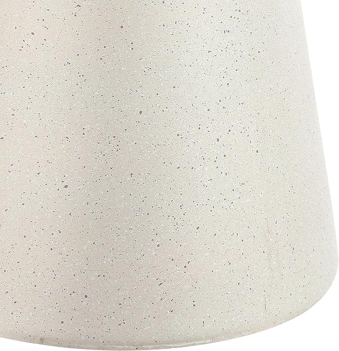 JONATHAN Y Hollie Polyresin Outdoor Side Table and Stool, 18" All-Weather Textured Round Pedestal Accent Table for Patio, Garden, Modern Minimalist, Cream Terrazzo TBL1108D