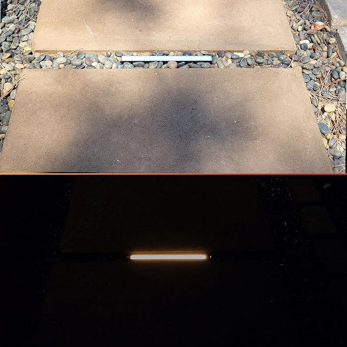 LUMENGY Paver Light Slim 0.5x9 Inch (0.55x8.85), 2700K Warm White, Glare-Free Linear Lighting for Driveways, Walkways and Paver Borders, 12V Hardwired, IP67 Waterproof, Drive-Over Rated