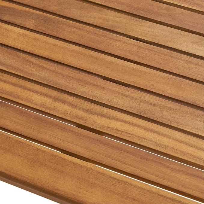 IRONORA Natural Acacia Wood Rectangular Patio Bar Table, 40 Inch Tall Slatted Top Outdoor Pub Table, Wooden High Top Counter Height Table for Backyard Balcony Garden