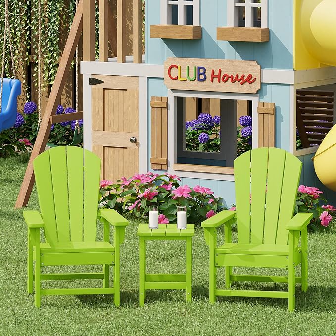 Costaelm Kids Outdoor End Table, Small Patio Table, Outdoor Side Table Porch Table Adirondack Patio Side Table for Outside, Pool, Porch, Garden, Lime