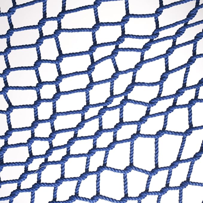 Fab Habitat Rope Recycled Polyester Hammock - Miami - Blue - Indoor/Outdoor, Quick Dry, 2 Person 400 lbs Capacity - Patio, Poolside, Backyard, Garden, Beach, Balcony - 12-14 ft Adjustable