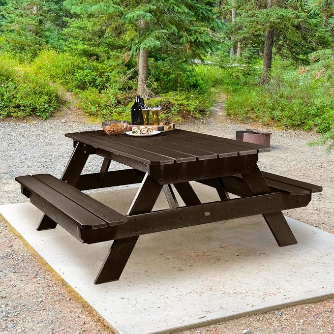 Highwood Professional Commercial Grade National Picnic Table, Weathered Acorn