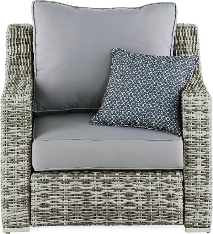 Elle Decor Vallauris Patio Outdoor Furniture Collection, Premium All Weather Wicker, Arm Chair, Gray
