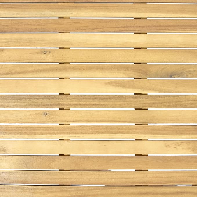 Sunnydaze 33.75" W Outdoor Dining Table for 4 - Rodanthe Acacia Wood Outdoor Table for Patio - Square - Natural Oil Finish - Seats 4 People