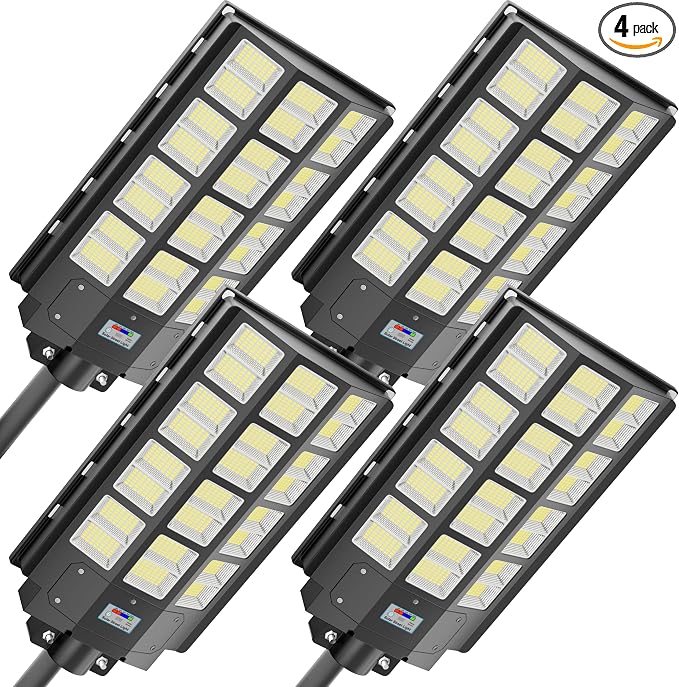 Solar Street Light 8000W, Solar Outdoor Lights Waterproof, 240000LM 8000K Solar Powered Parking Lot Light Dusk to Dawn with Outside Motion Sensor LED Lights, Wide Angle Street Lamp