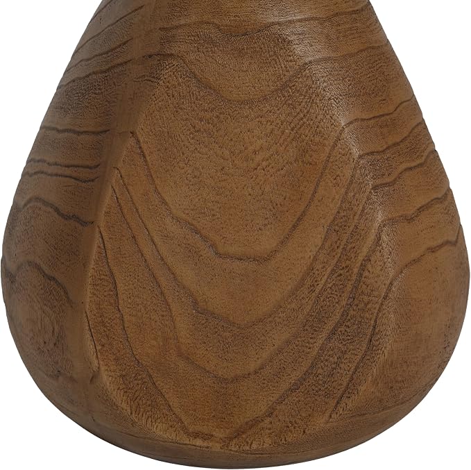 Christopher Knight Home Yone MGO Outdoor Side Table with Wood Grain Finish, Lightweight Concrete Accent Table for Indoor/Outdoor Usage, Small End Table with Waterdrop-Shaped Base, No Assembly, Wood