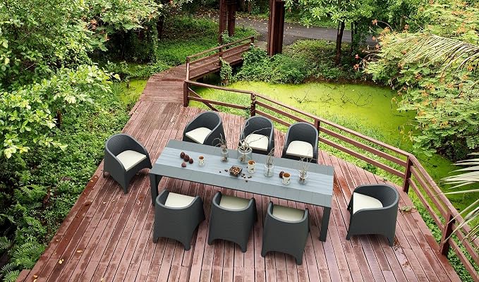 Resol Grupo Compamia Vegas Wicker XL Dining Table in White