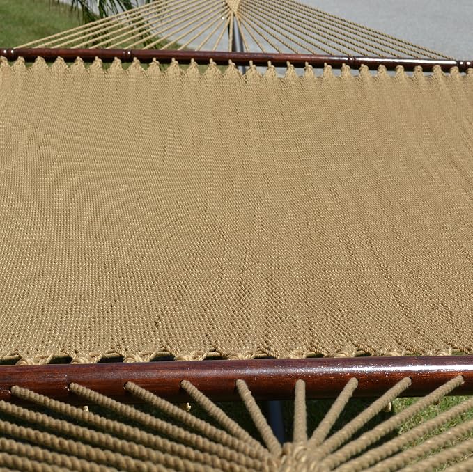 Jumbo Caribbean Hammock and Metal Tribeam Stand (TAN)