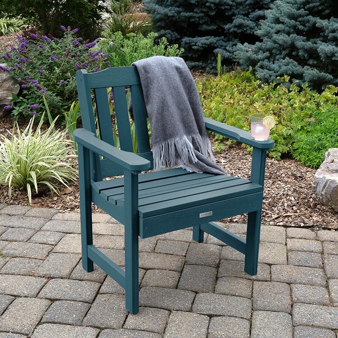 Highwood AD-KITCHGL2-NBE 2 Lehigh Garden Chairs with 1 Square Side Table 3-Piece Set, Nantucket Blue