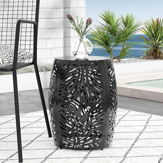 Patio Dining Table, Round, Black
