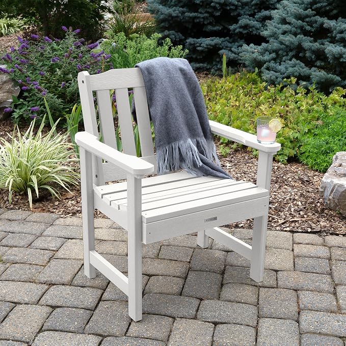 Highwood AD-KITCHGL2-WHE 2 Lehigh Garden Chairs with 1 Square Side Table 3-Piece Set, White